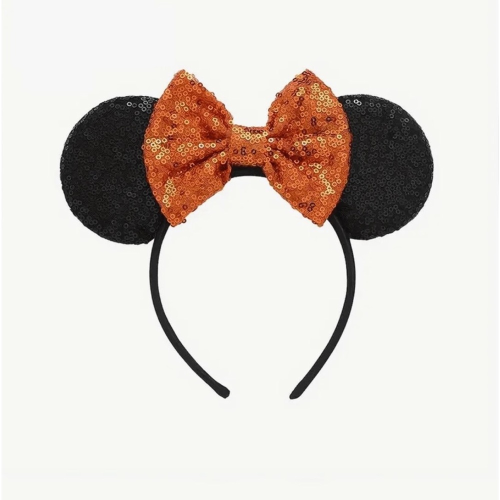 Mickey ears with orange bow